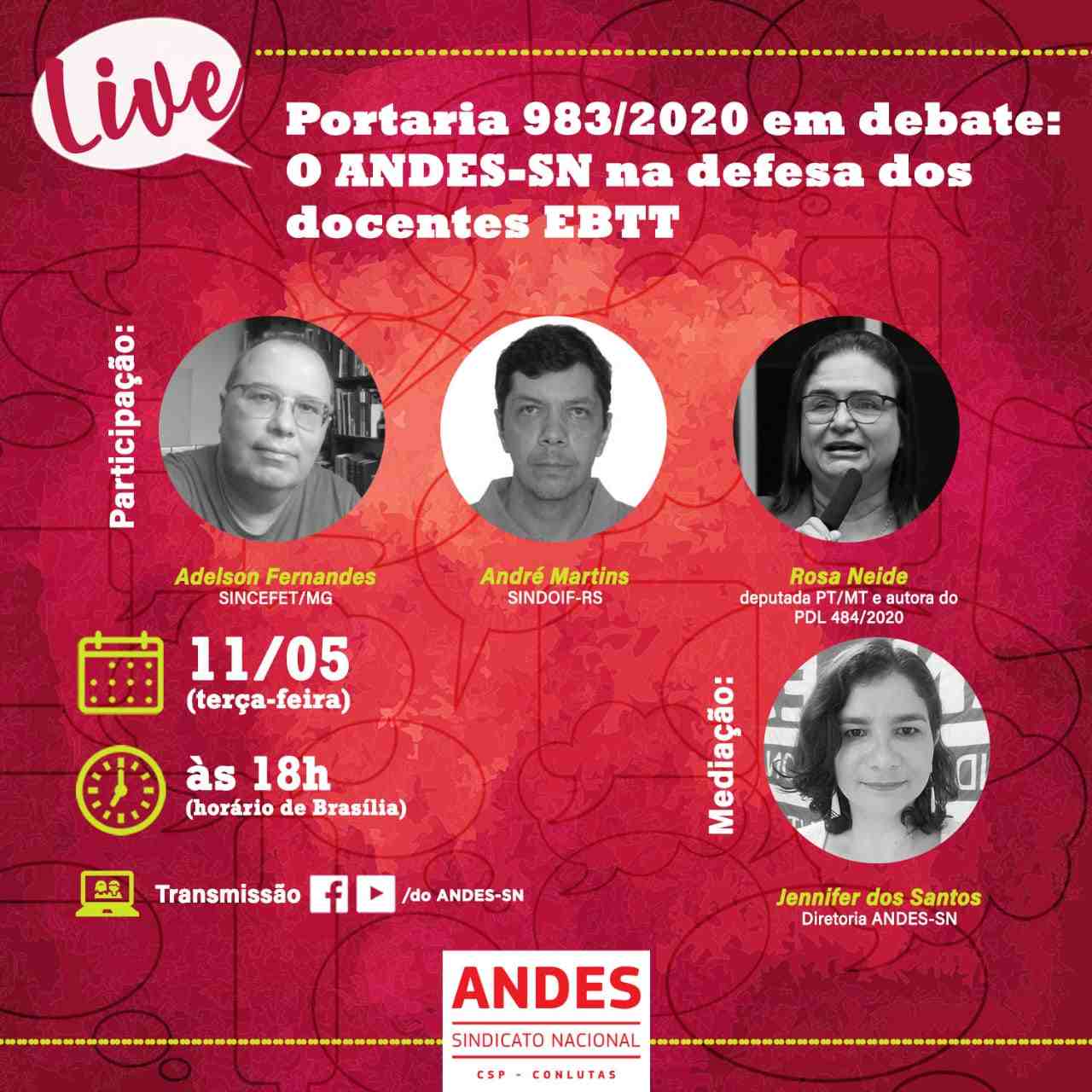 Andes-SN realiza debate sobre impactos da Portaria nº 983 na carreira EBTT