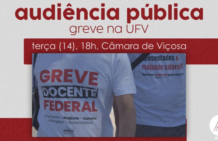 Audiência pública na Câmara de Viçosa debate greve na UFV