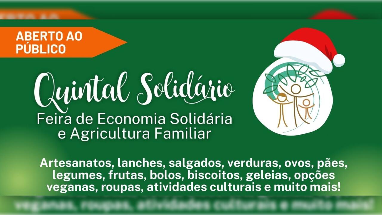 Quintal Solidário tem edições especiais de Natal nos dias 10, 11 e 18 de dezembro