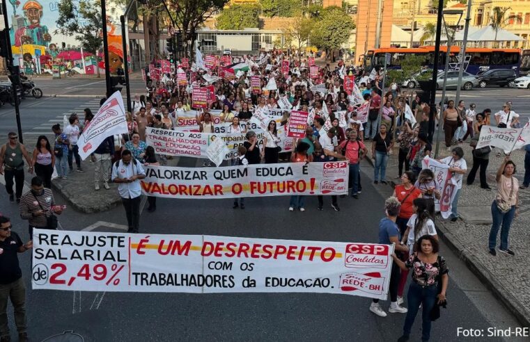 Com reajuste rebaixado, trabalhadores da educação de BH entram em greve