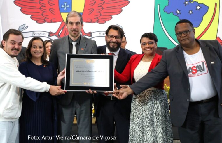 ASPUV participa de sessão solene da Câmara de Viçosa em homenagem aos 100 anos da UFV